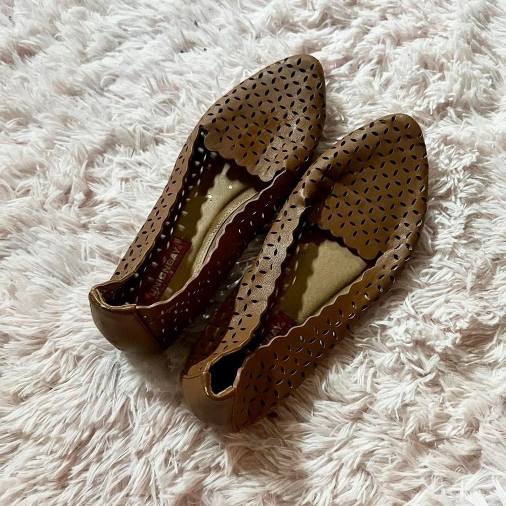 Eyelet Scalloped Hipster Casual Flat Womens 7 Minimalist Clean Girl Boho Indie